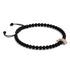 Crabe de mer de cristal | Or rose 18 carats et bronze à canon | Noir | Bracelet Charmballa en macramé